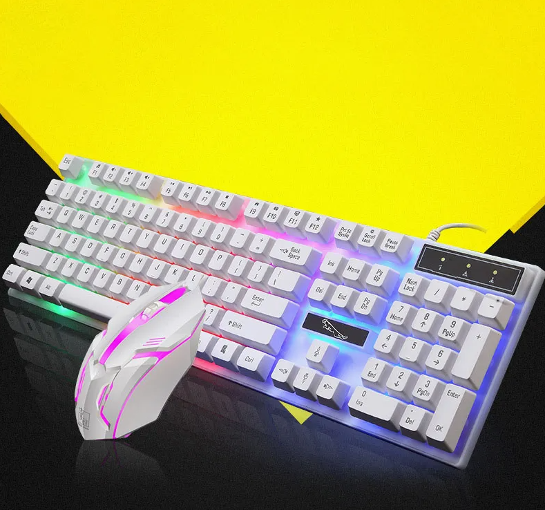 Wireless RGB Gaming Keyboard & Mouse Combo with Mechanical Feel Keys