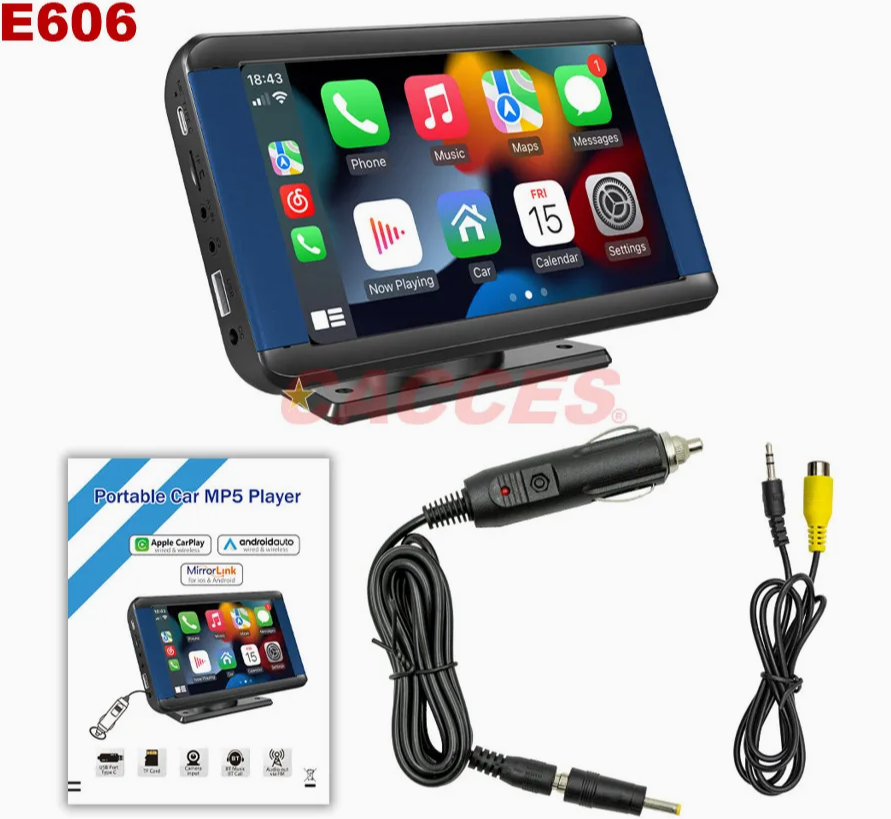 7.0-Inch Portable Car MP5 Player with Wireless Apple CarPlay & Android Auto