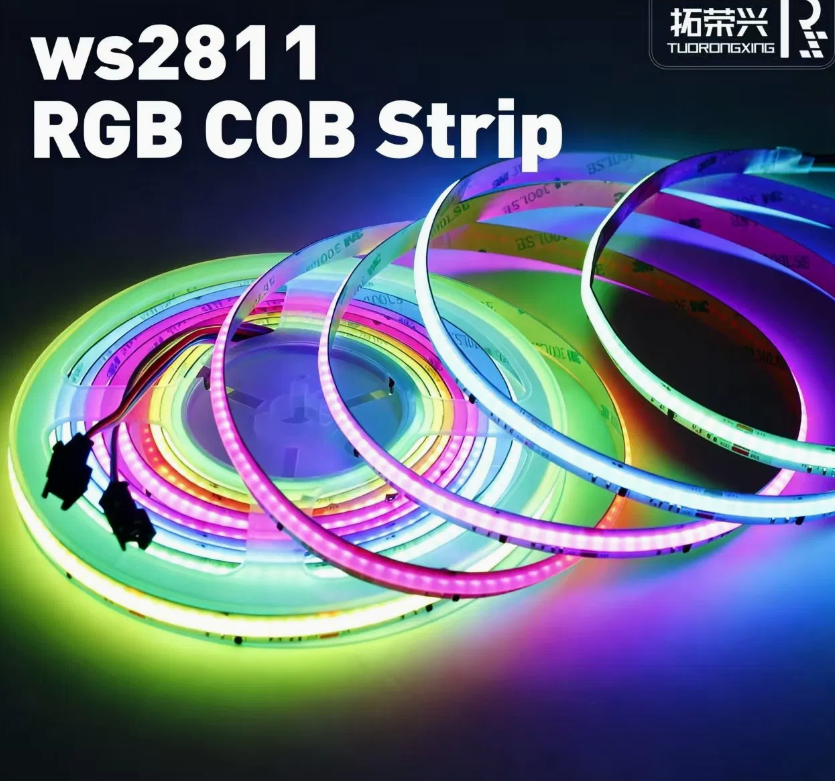 WS2811 RGBIC Addressable COB LED Strip Light – 576 LEDs High Density Smart Pixel
