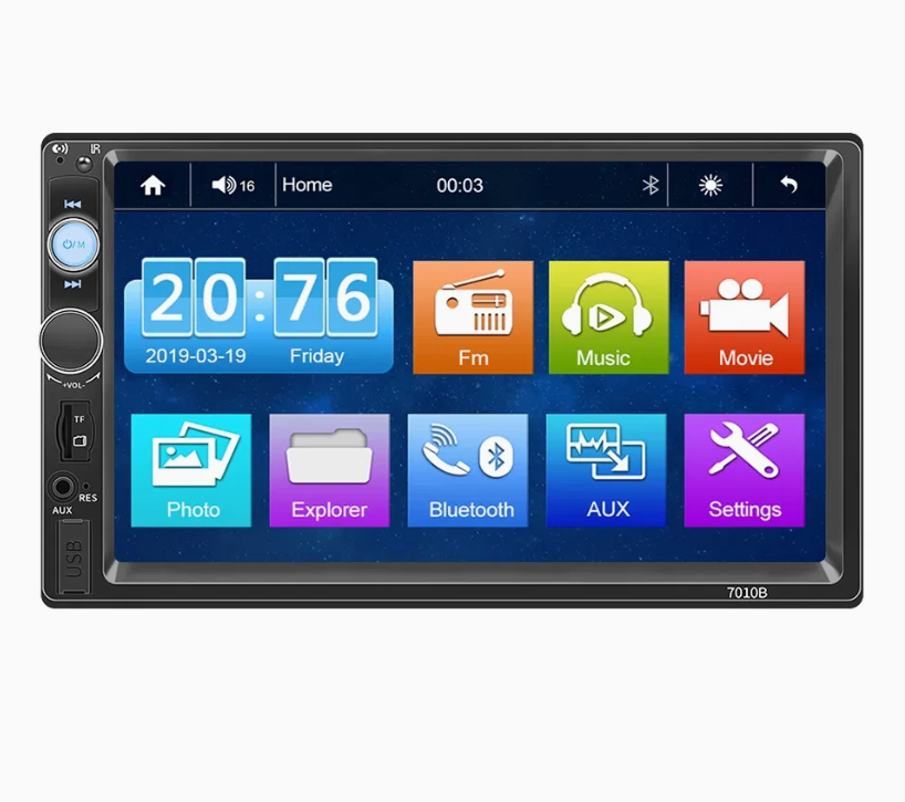 7 Inch 2 DIN WinCE Car Audio System with Apple CarPlay, Android Auto & DVD Player