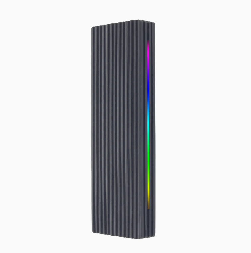 RGB LED USB 3.1 Type-C M.2 NVMe PCIe Portable External SSD Enclosure