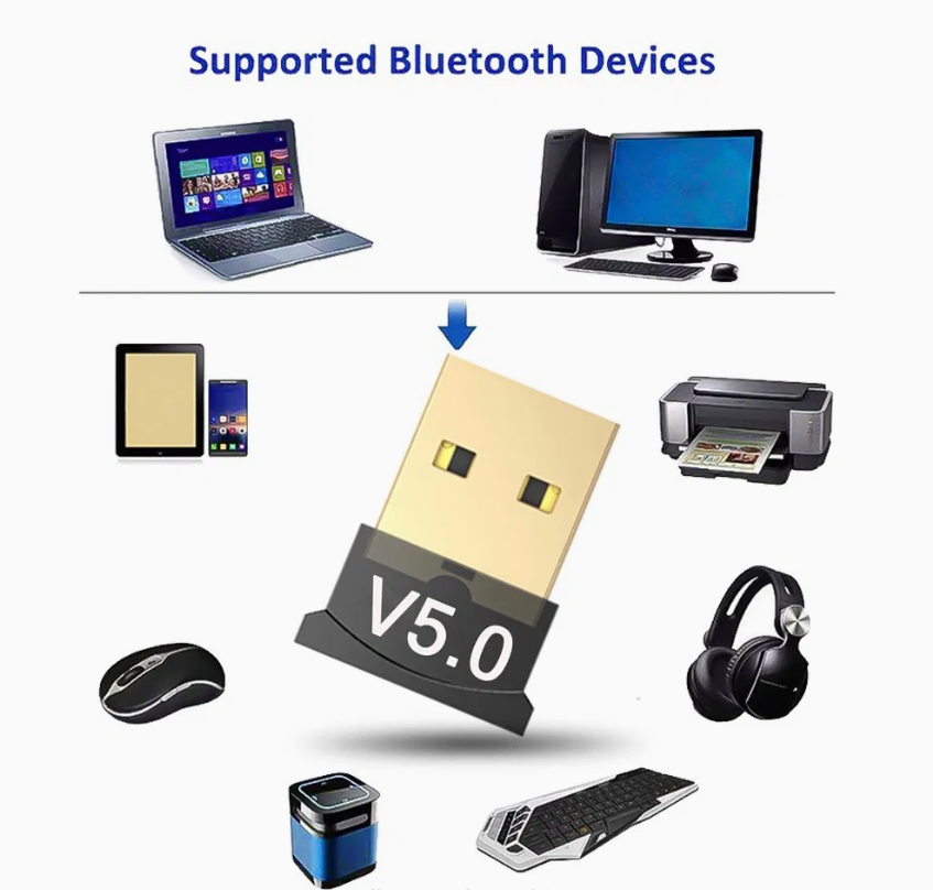 Bluetooth 5.0 USB Dongle Adapter for PC Wireless Receiver & Transmitter