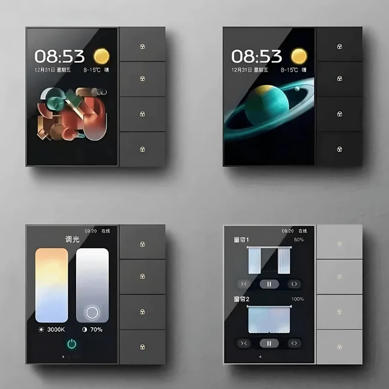 Tuya Smart Touch Screen Home Controller with 4 Physical Buttons, WiFi Smart Home Control Panel