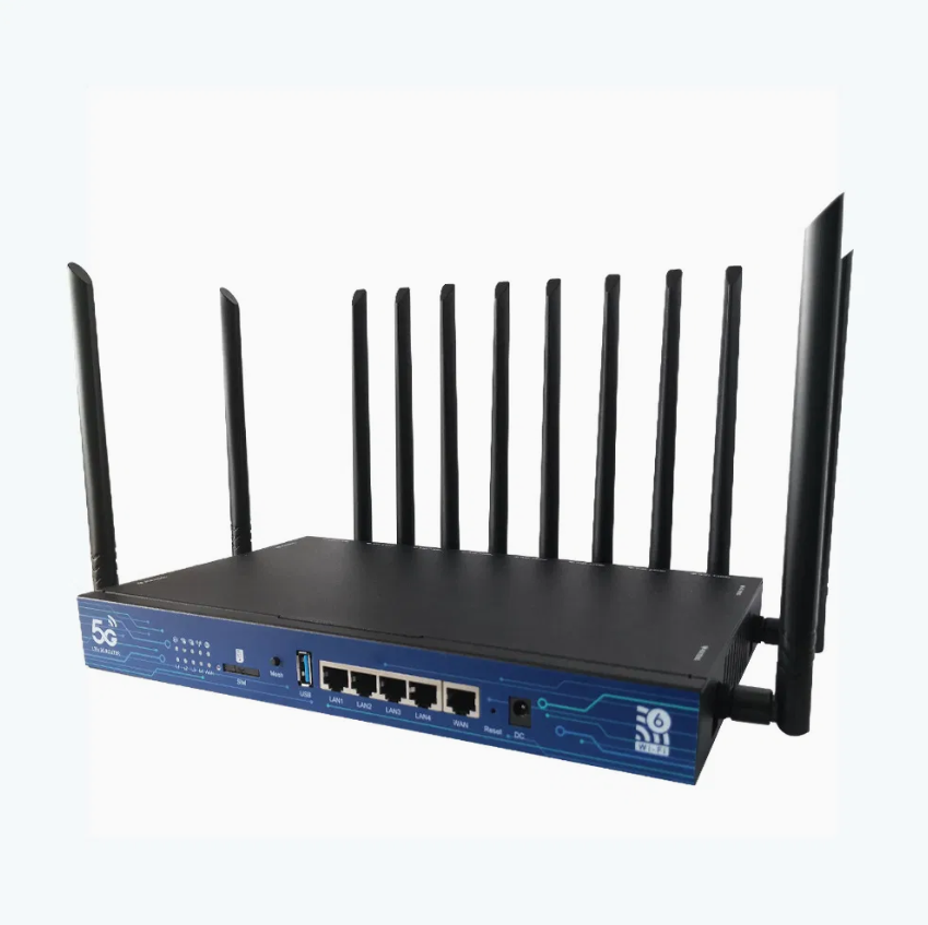 Industrial 5G Wi-Fi 6 Router with Dual-Band, SIM Card Slot & Gigabit Ethernet