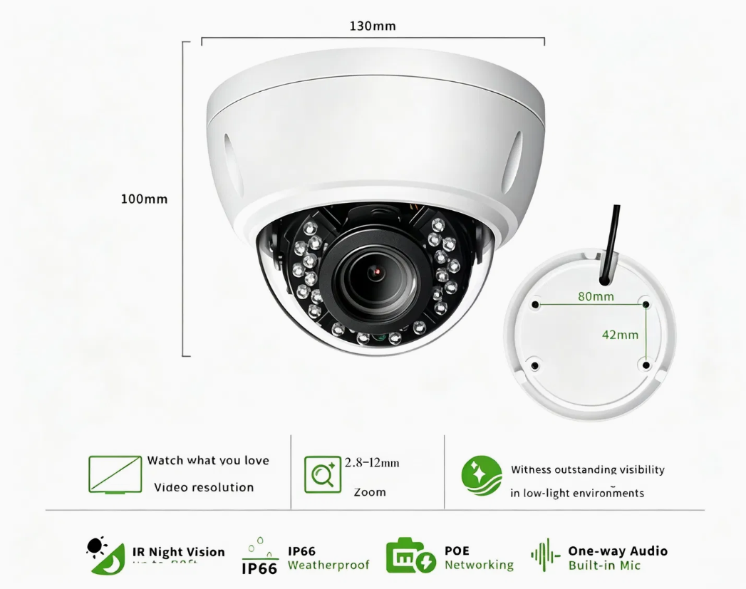 OEM 4MP AI PoE Dome IP Camera – H.265 PTZ CCTV Security Camera with IR Night Vision
